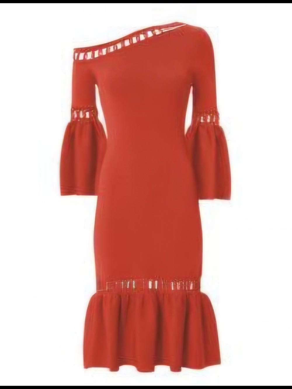 Jonathan Simkhai Chainlink Ruffle-Trim Dress - Picture 2 of 16